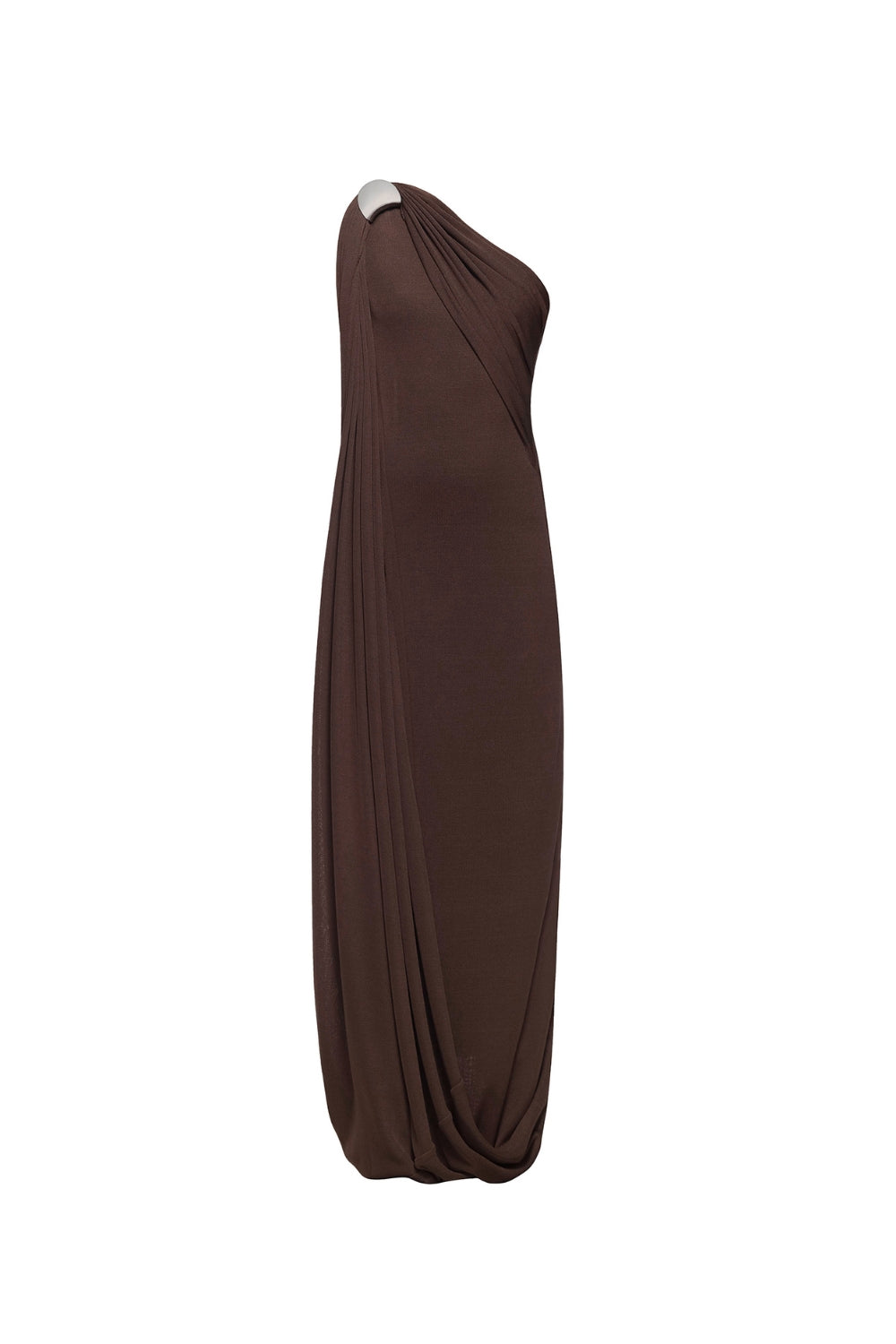 One-Shoulder Backless Maxi Dress in Brown