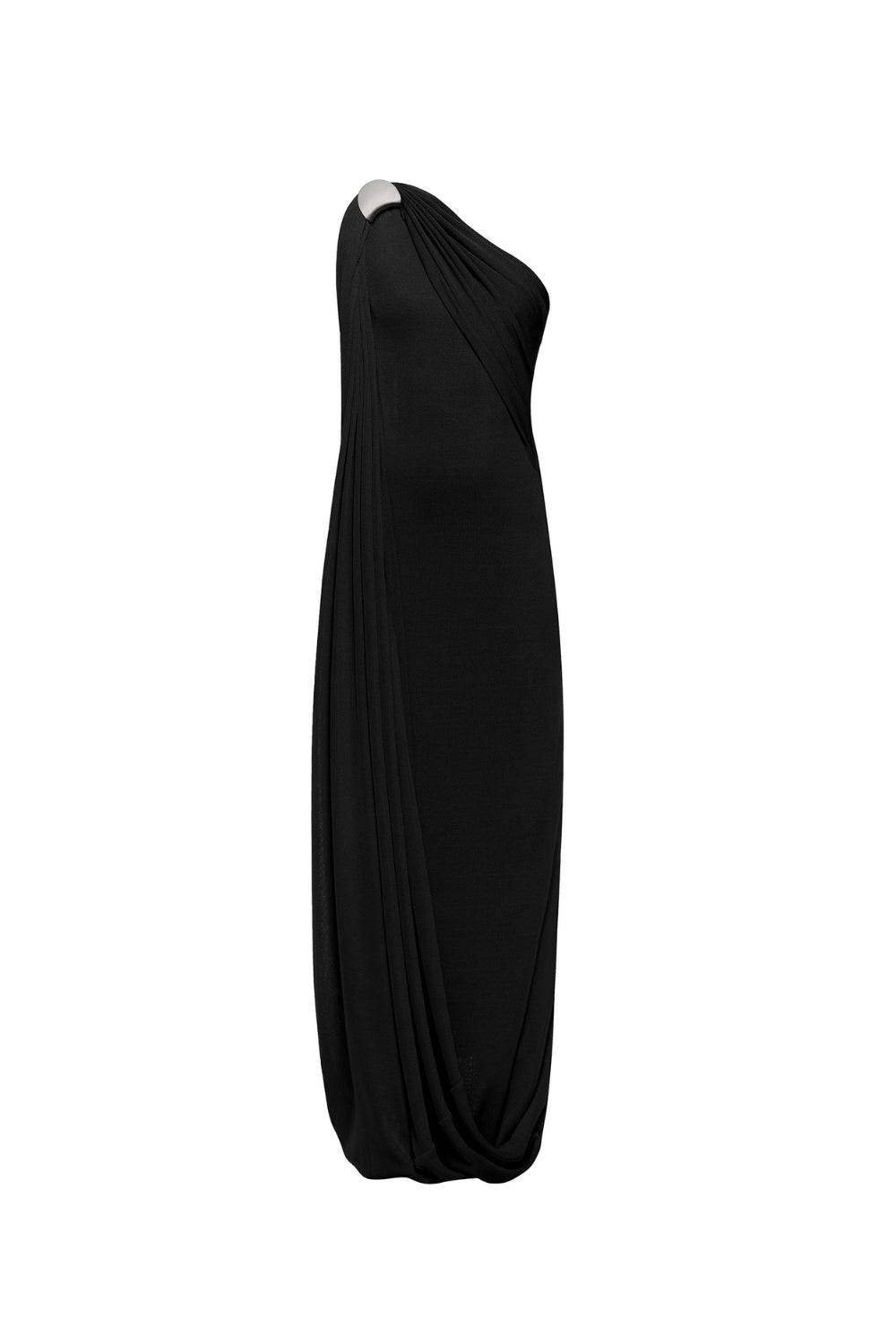 One-Shoulder Backless Maxi Dress in Black