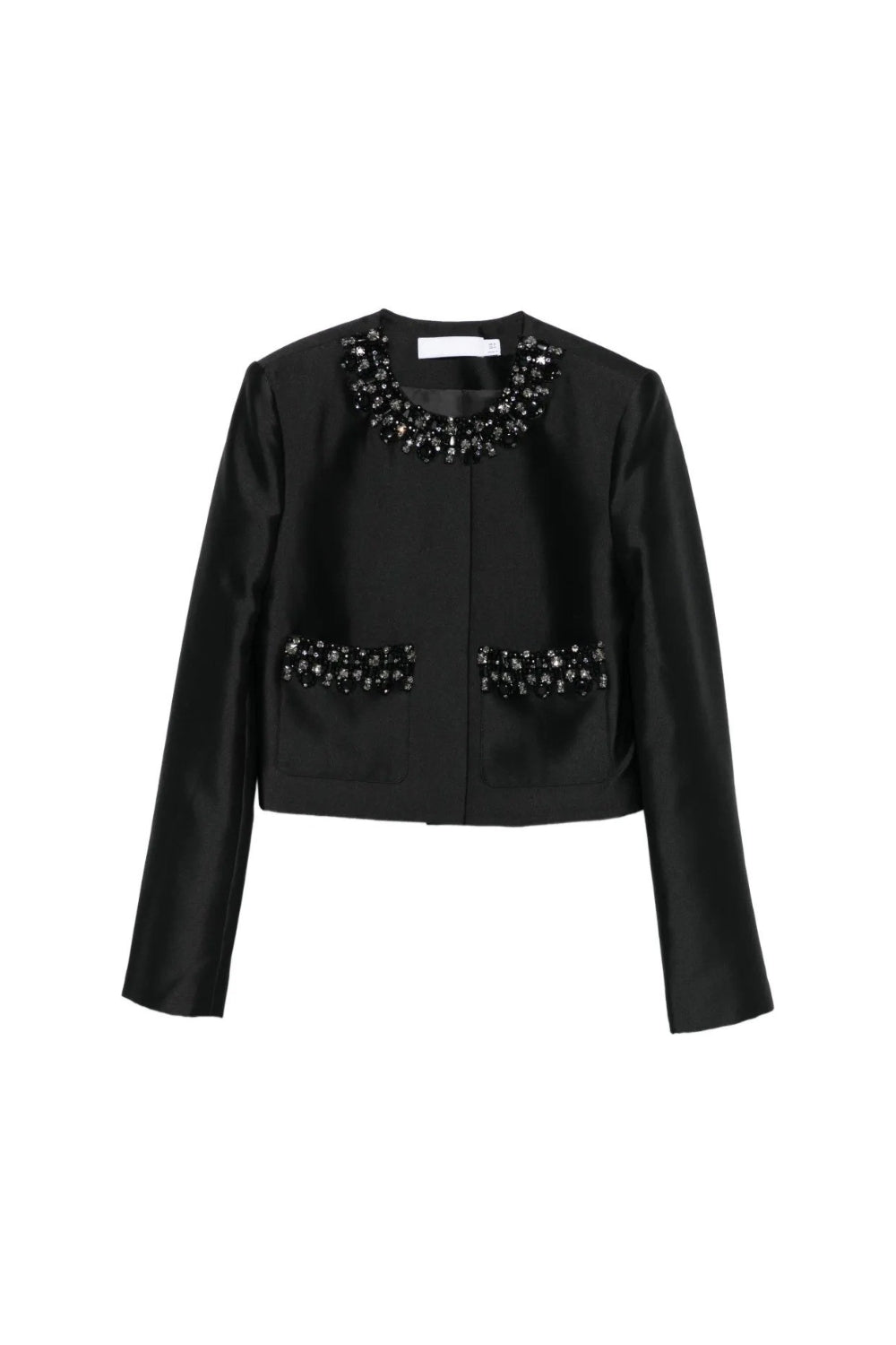 Rhinestones Embellished Jacket in Black