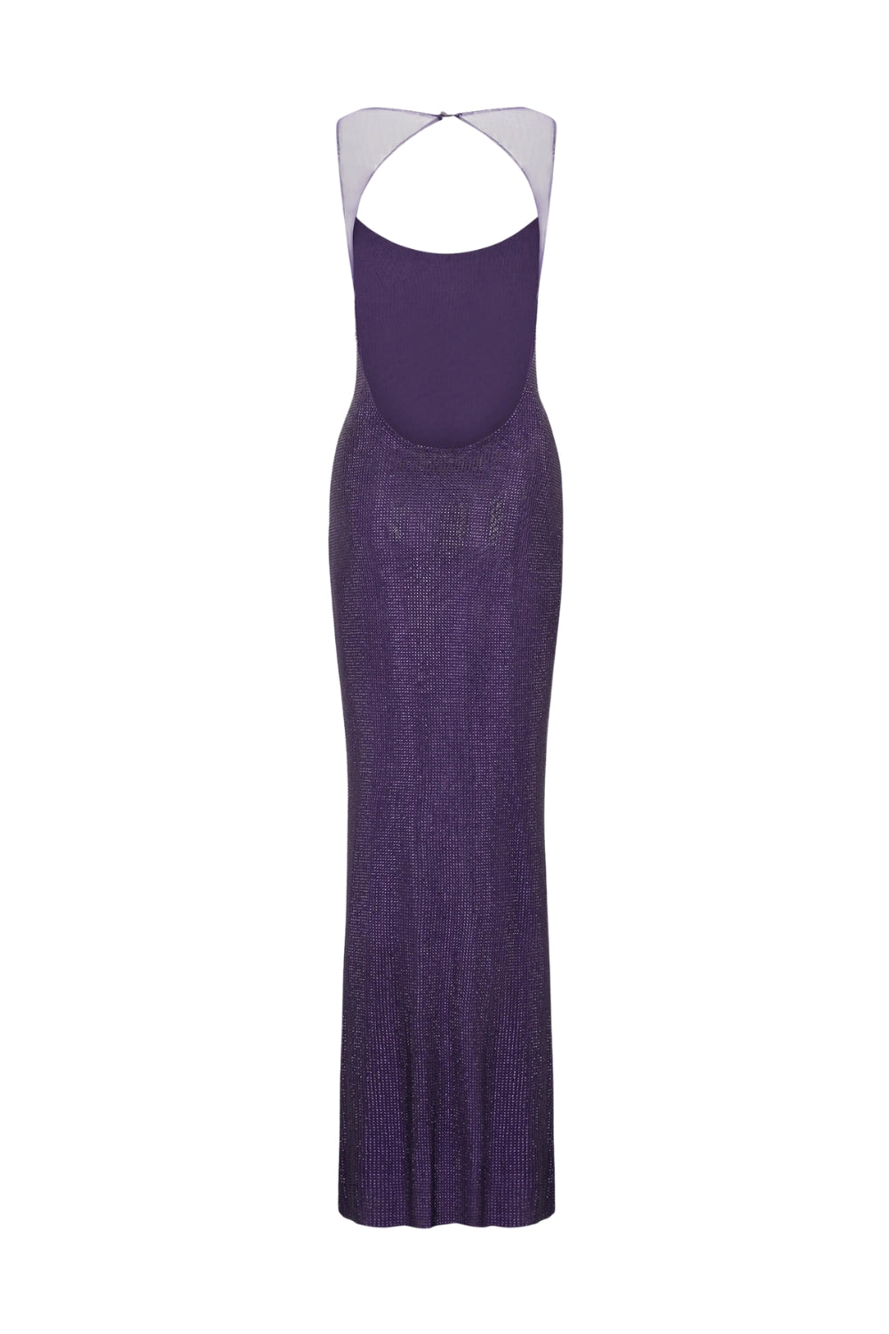 Mesh Back Maxi Dress - Purple