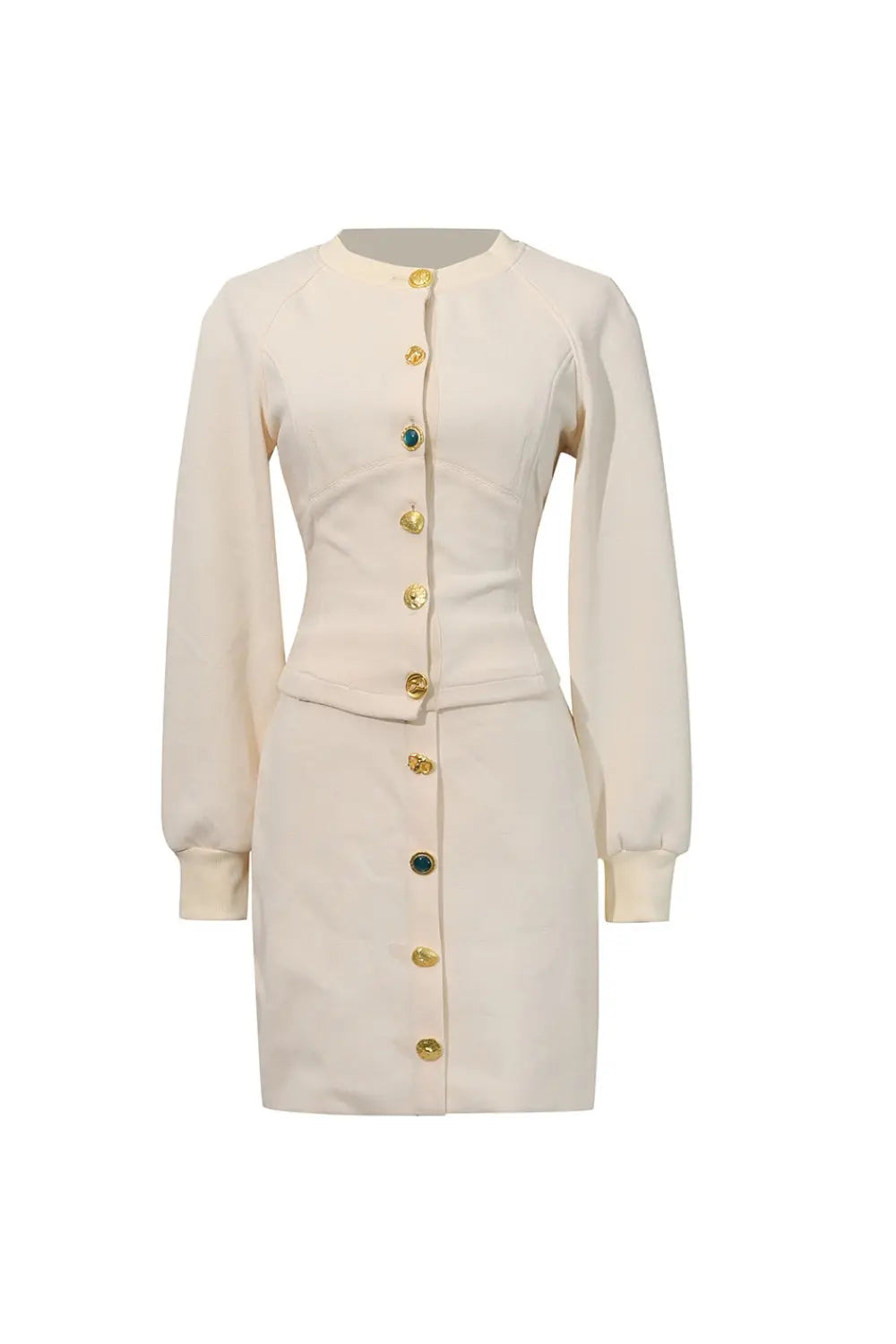 Embellished Button Co-ord Set Ivoire