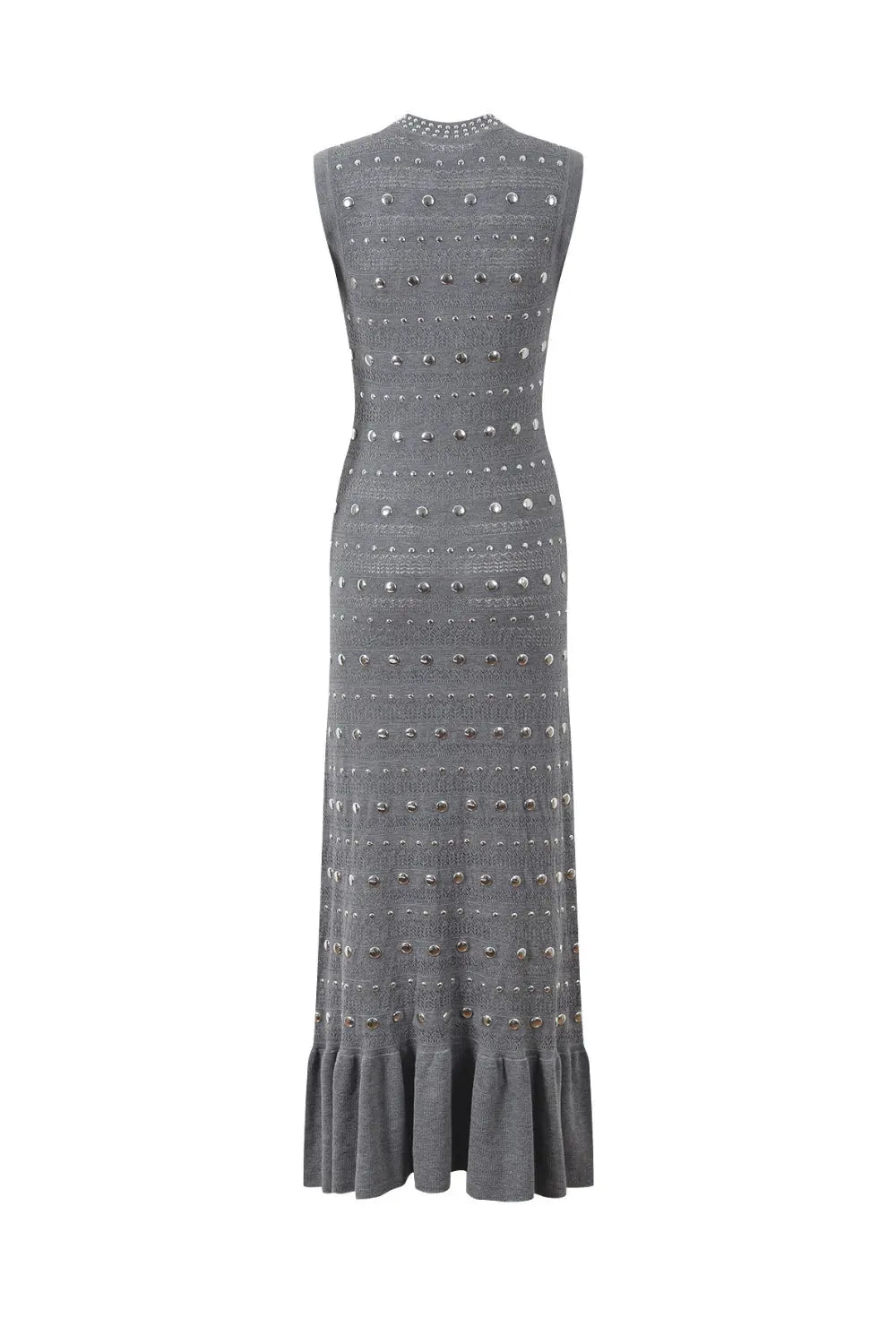 Knit Sleeveless Midi Dress in Gray