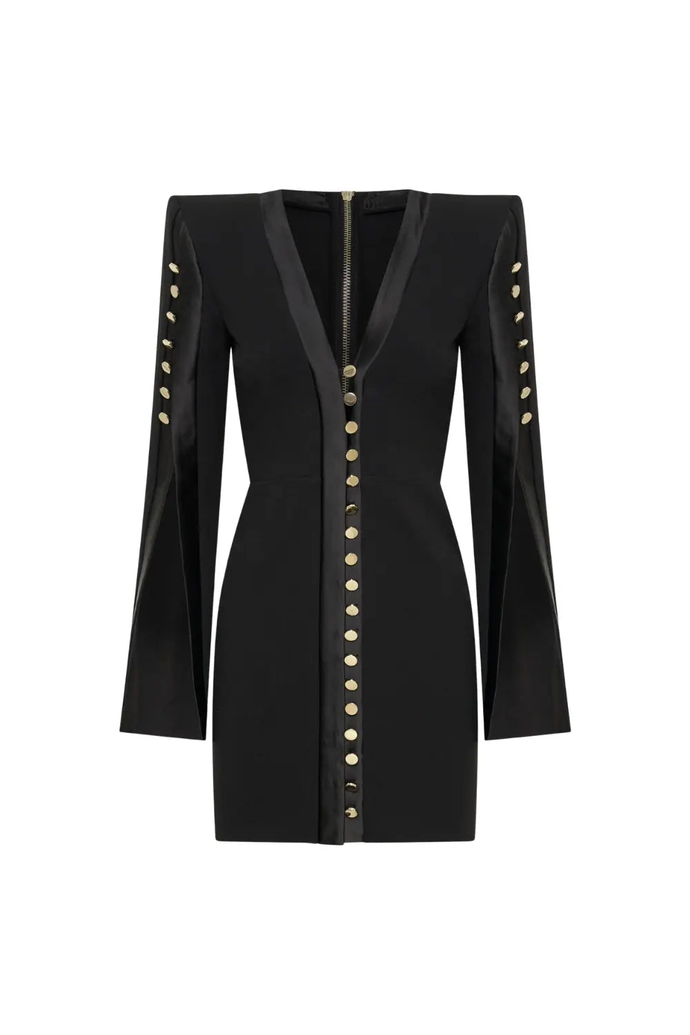 Buttoned Split Sleeve Mini Dress