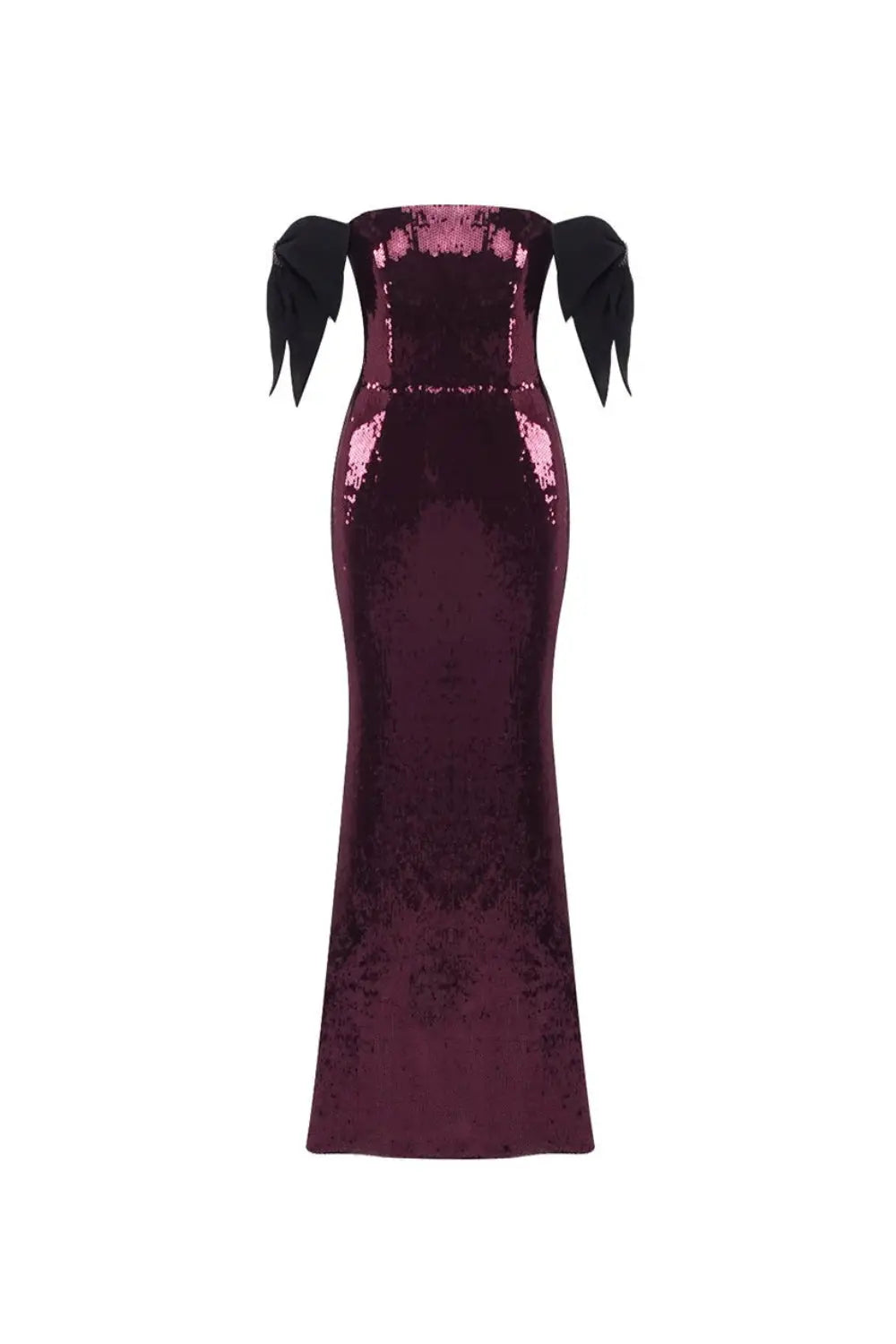 Detail BarSequin Maxi Dress In Burgundy