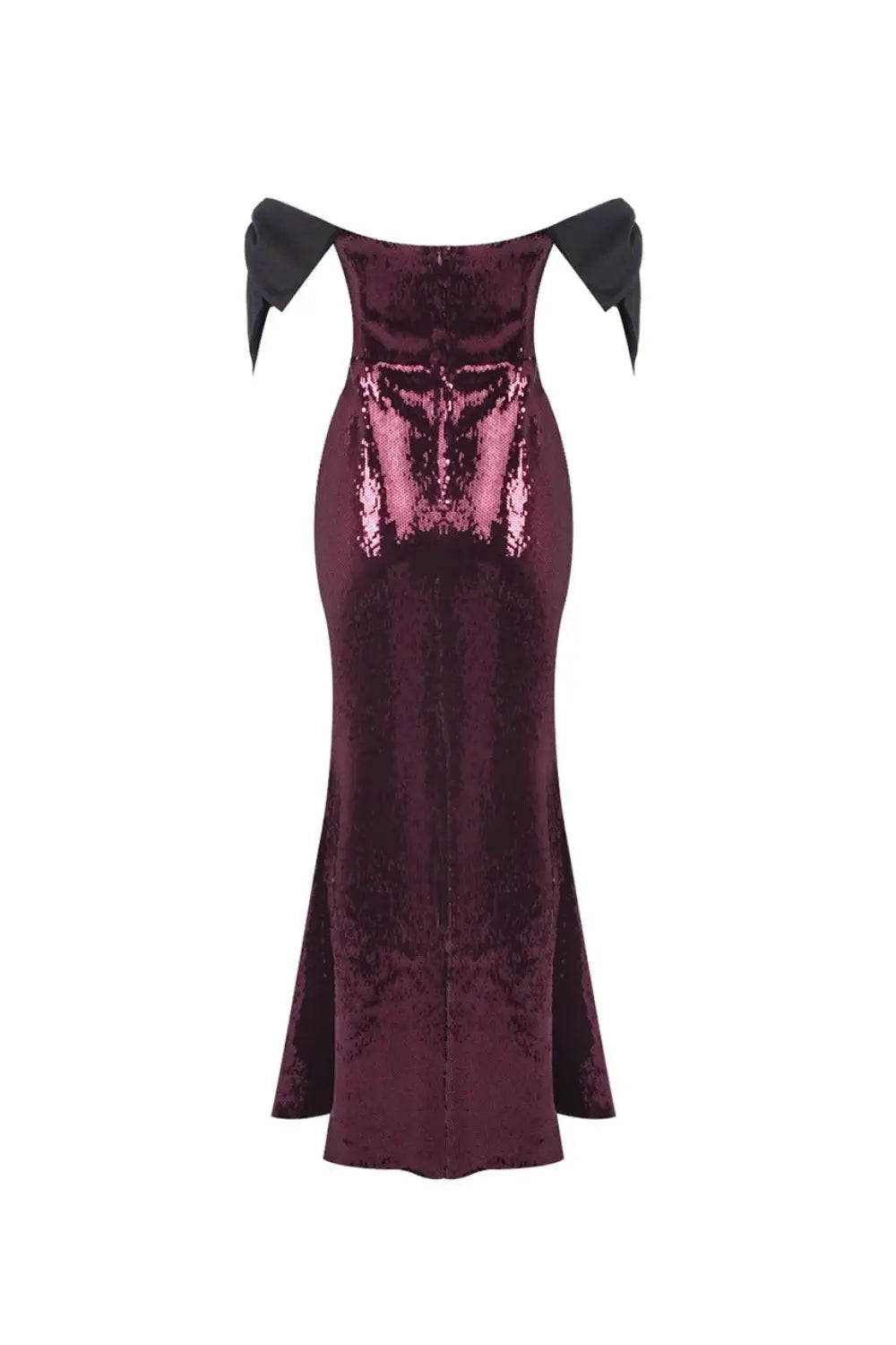 Detail BarSequin Maxi Dress In Burgundy