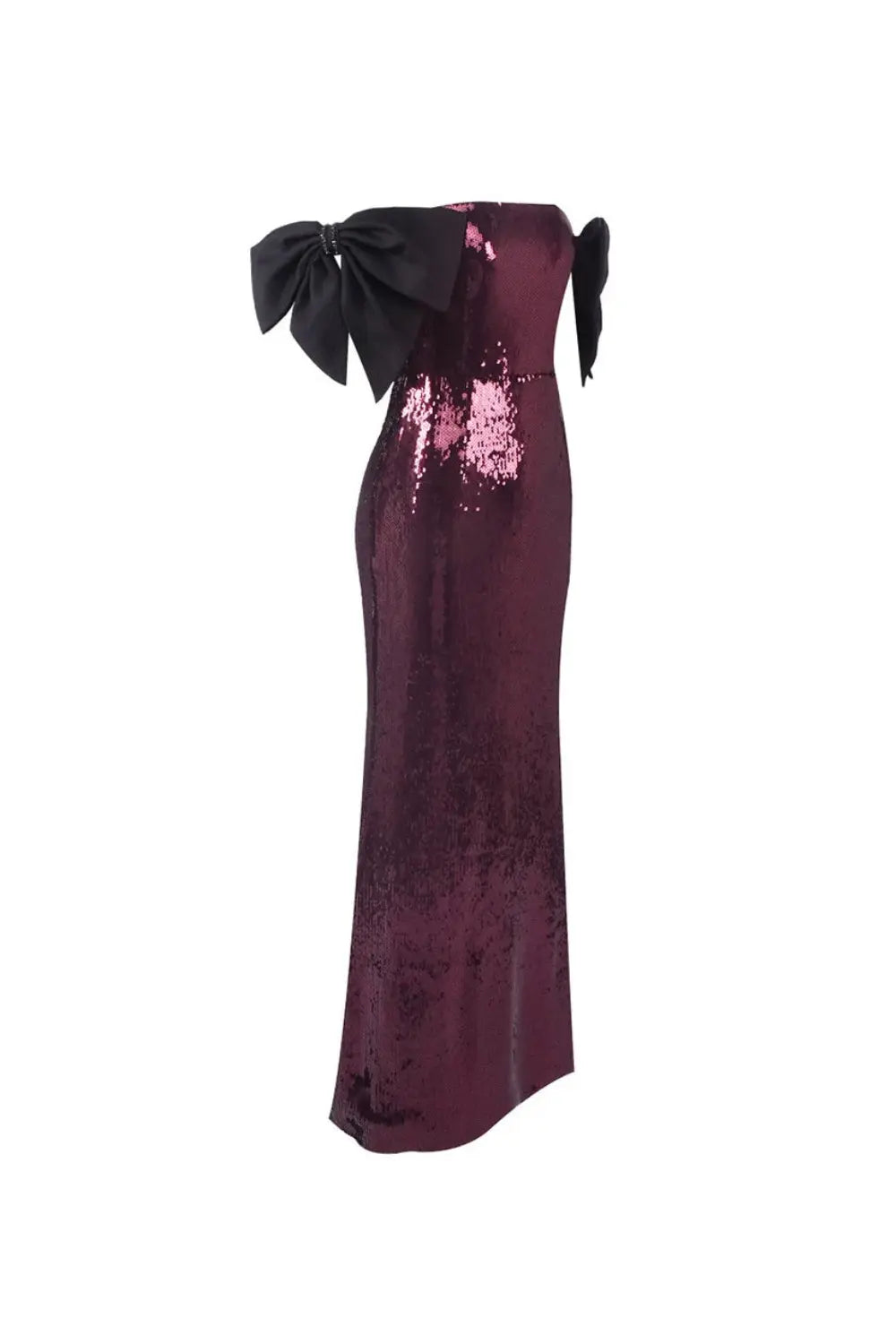 Detail BarSequin Maxi Dress In Burgundy