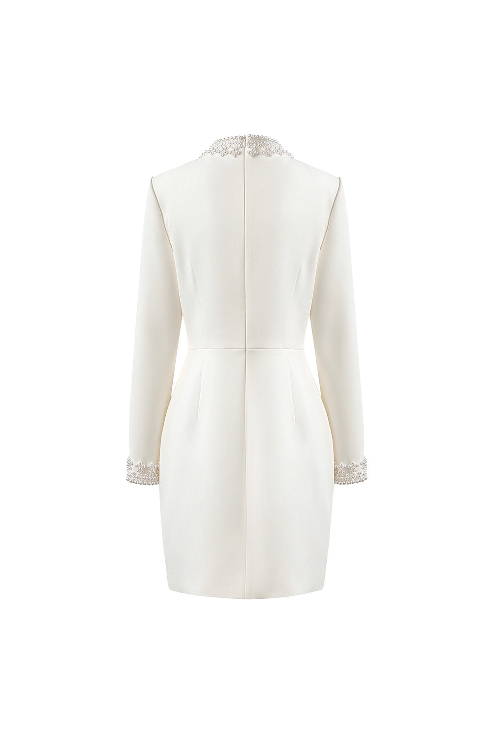 Cuffs Long Sleeve Mini Dress in White