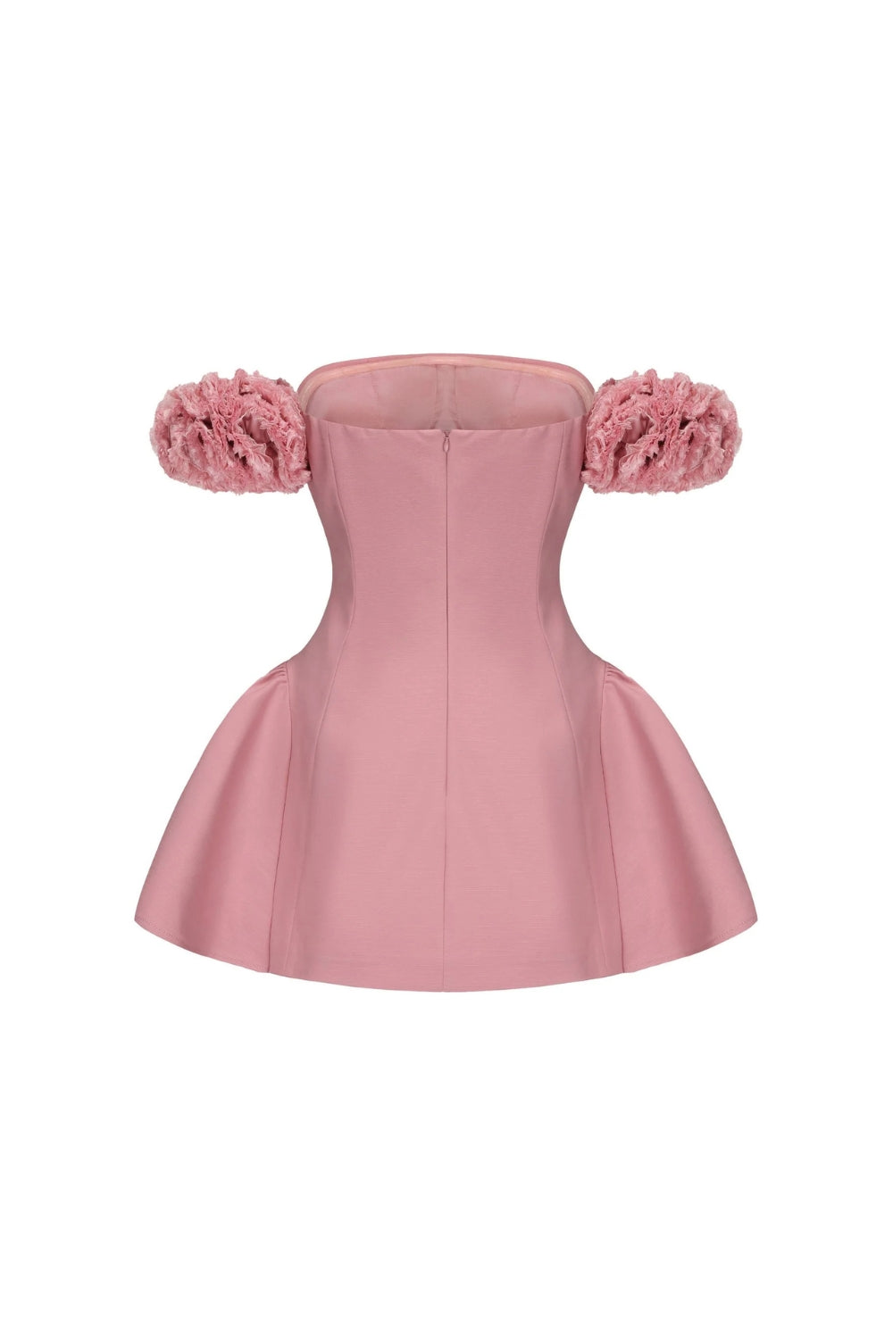 Flower Puffy Mini Dress in Pink
