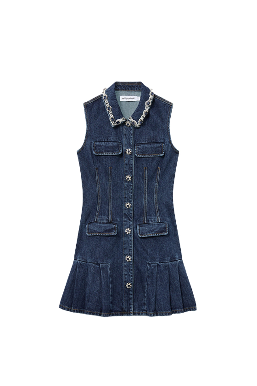 Blue Denim Sleeveless Mini Dress