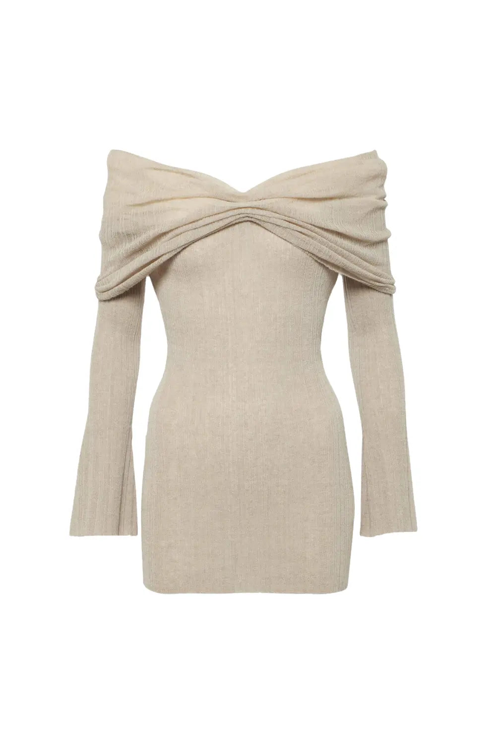 Off Shoulder Knit Mini Dress