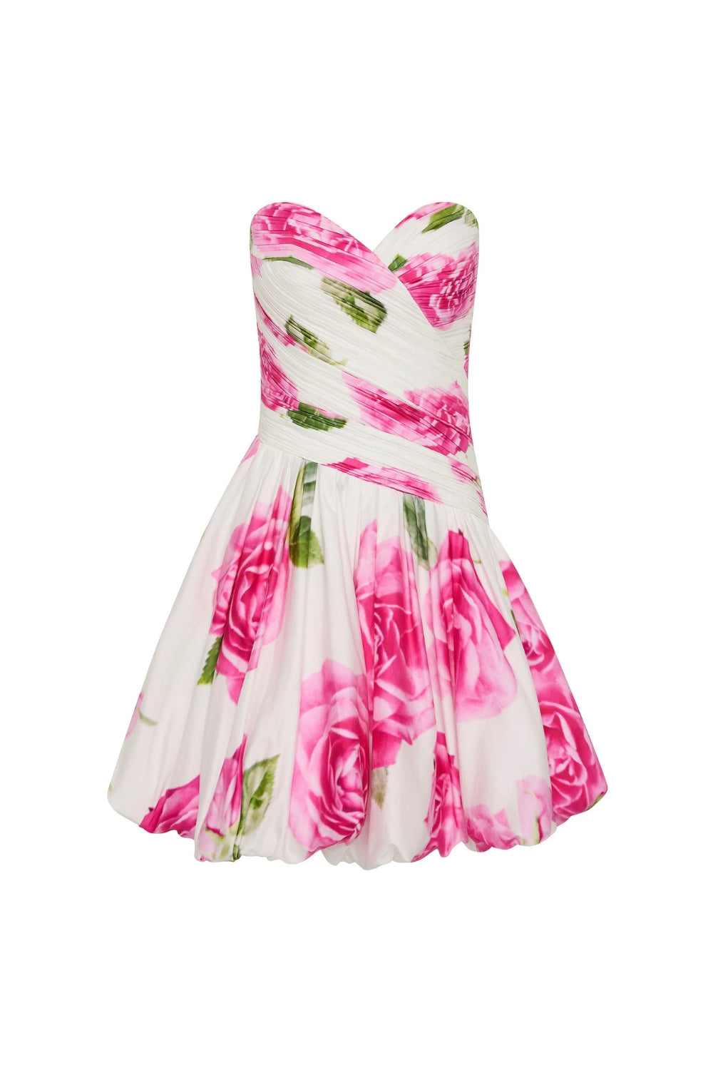 Rose Light Bubble Hem Mini Dress
