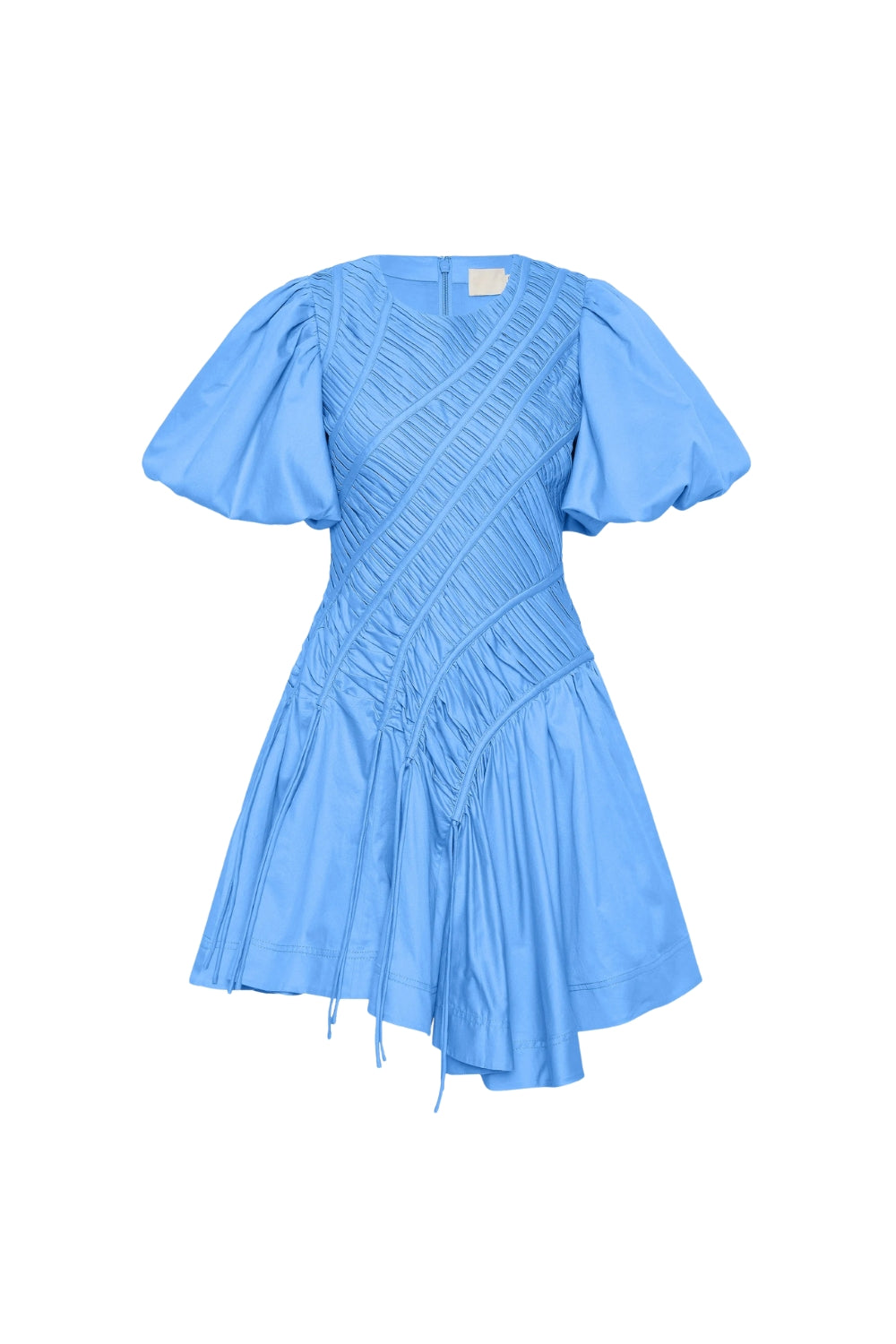 Puff Sleeve Mini Dress in Mist Blue