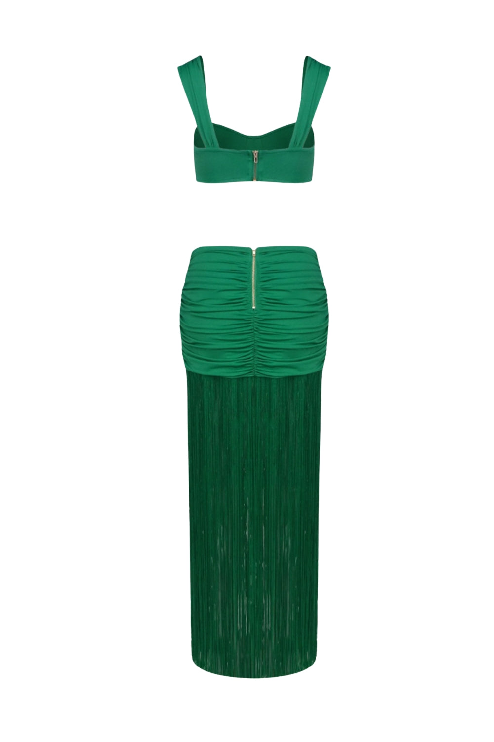 Tyonska Fringe Ruched Two Piece Set