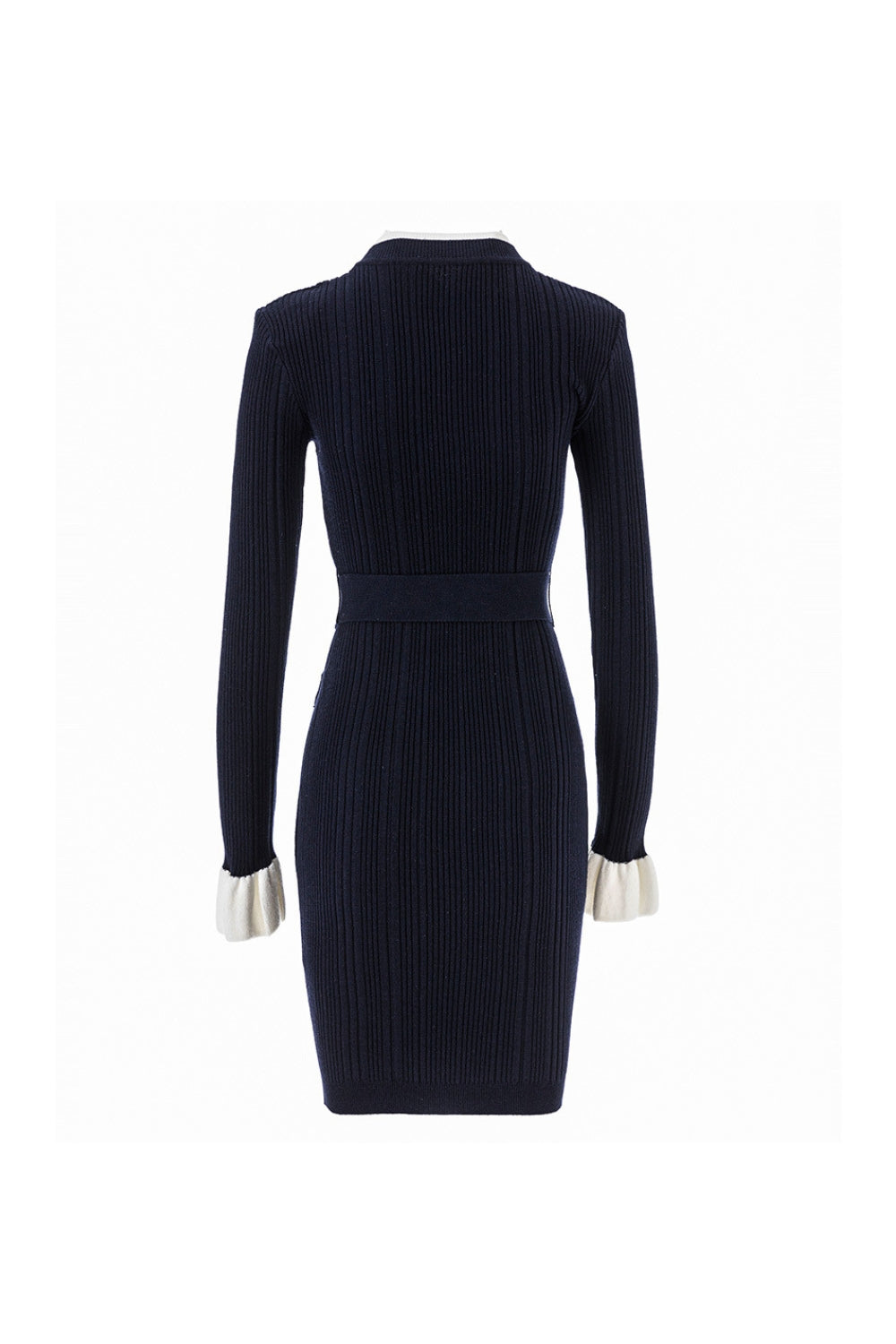 Navy ViscoSequin Knit Mini Dress