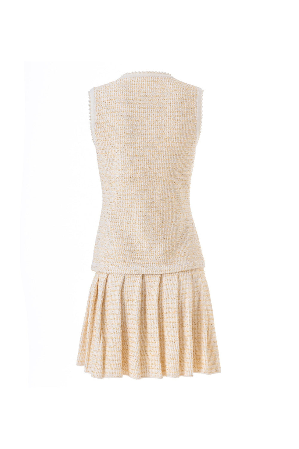 Celeste Button-Front Vest Skirt Set in Apricot
