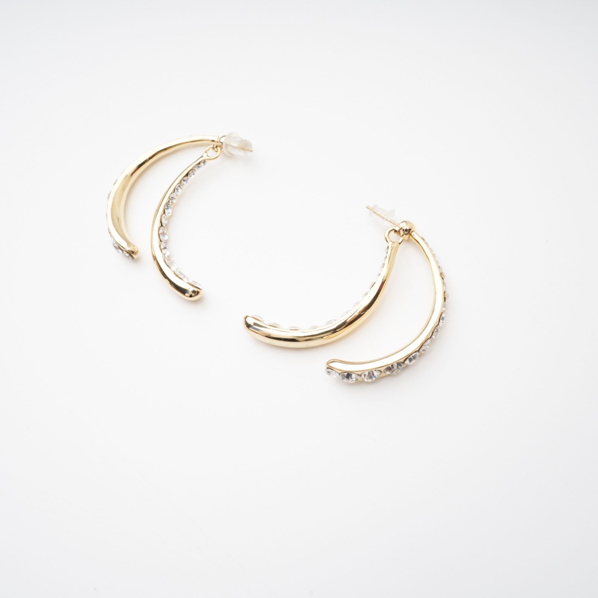 Embellished Curve-Edge Earrings