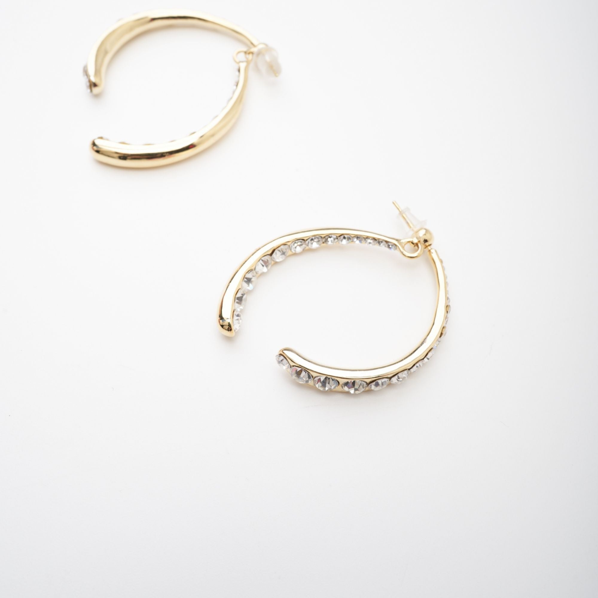 Embellished Curve-Edge Earrings