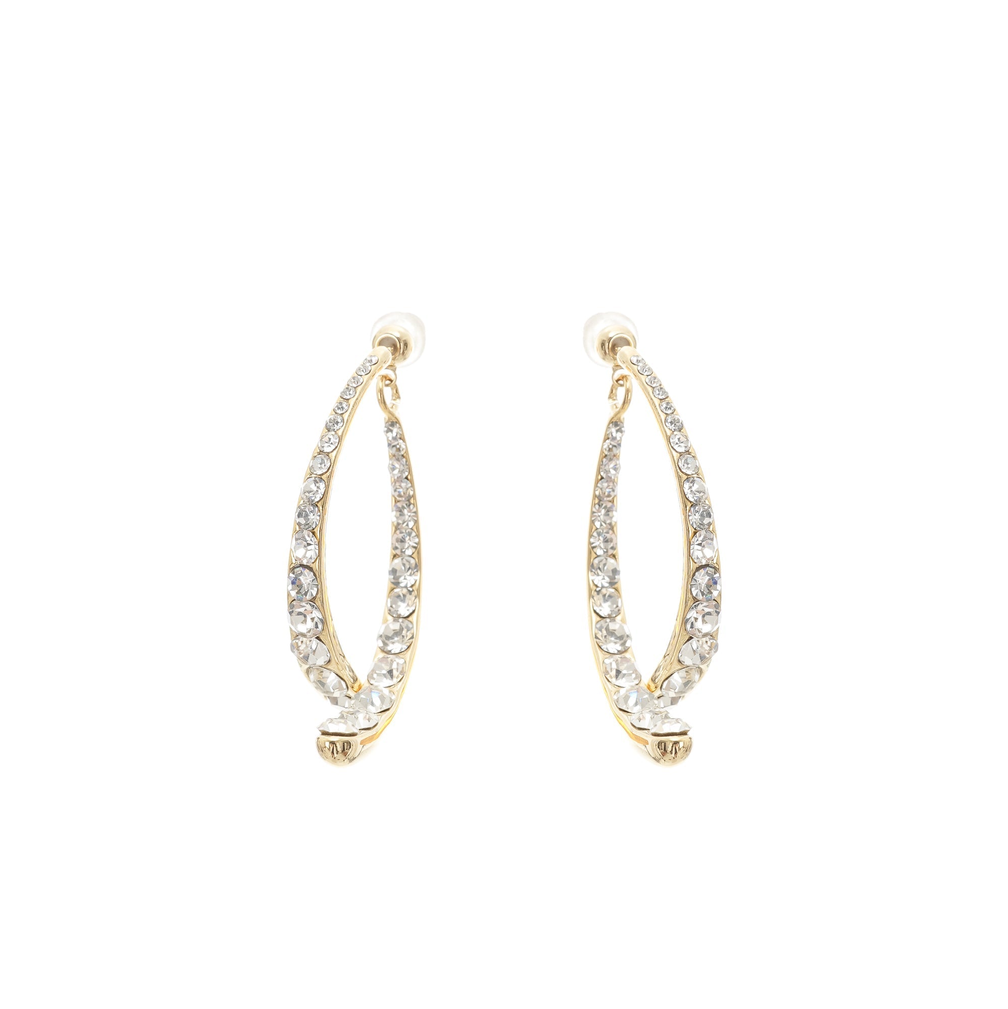 Embellished Curve-Edge Earrings