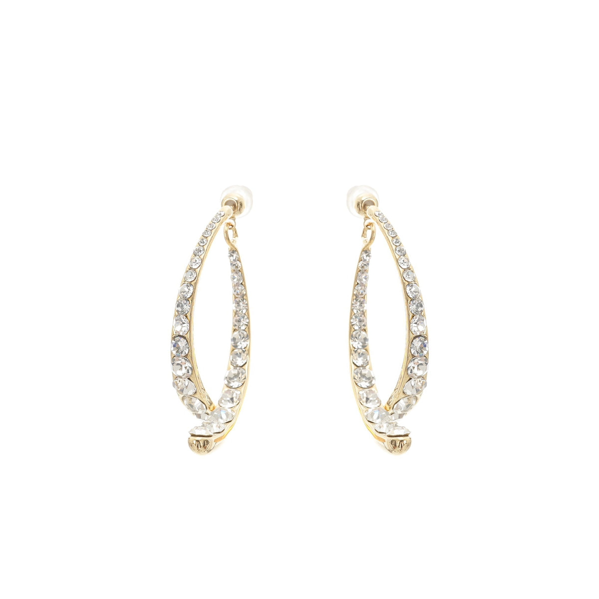 Embellished Curve-Edge Earrings