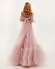 Rose Sheer Sleeves Maxi Dress