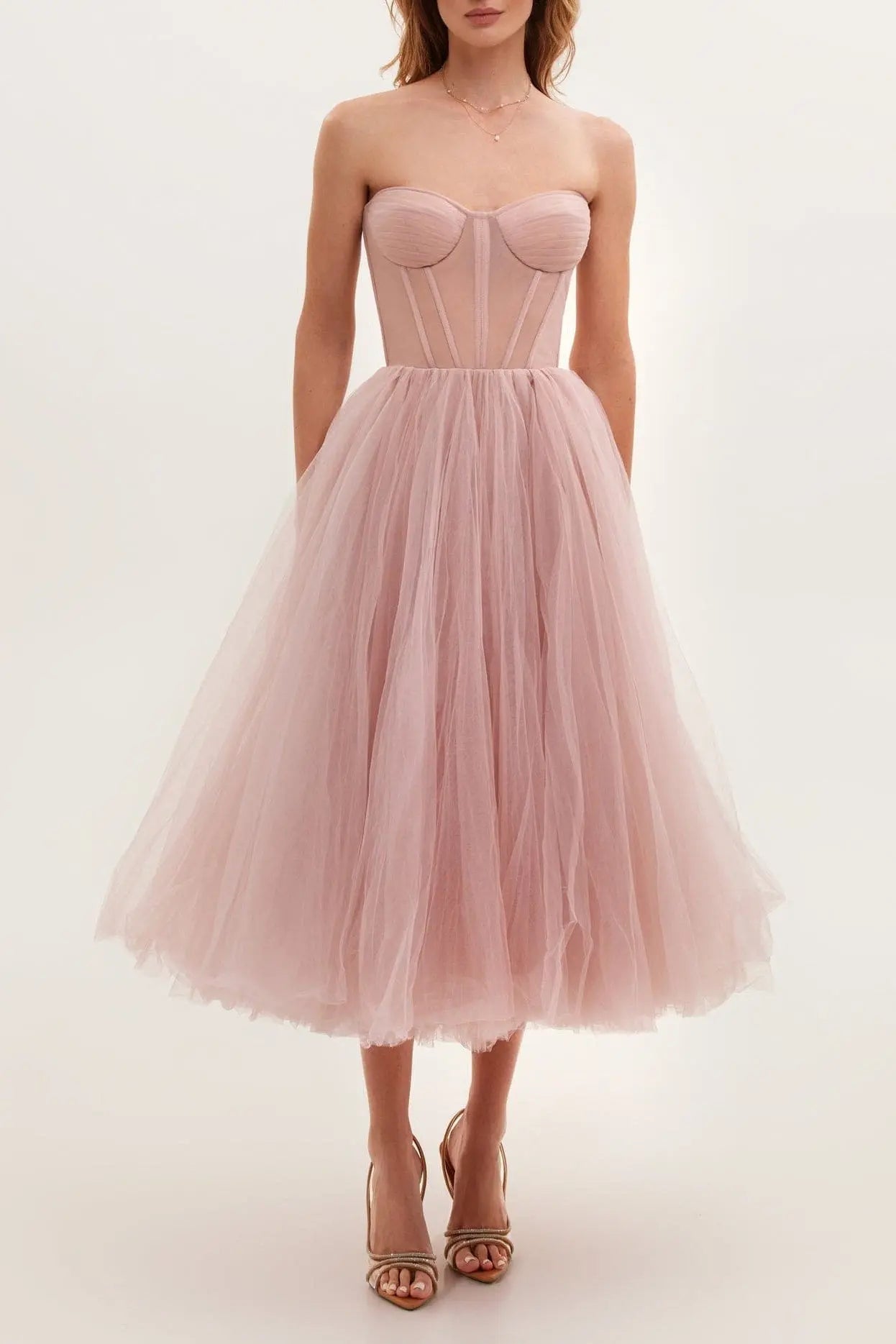 Rose Puffy Midi Dress