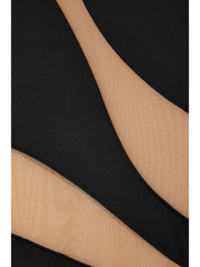One-Shoulder Mesh-Paneled Stretch-Jersey Gown