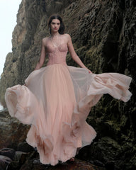 Lace Corset Maxi Dress â€?Blush