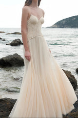 Lace Corset Maxi Dress â€?Apricot