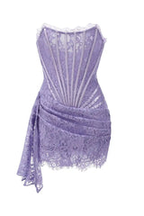 Purple Lace Corset Mini Dress