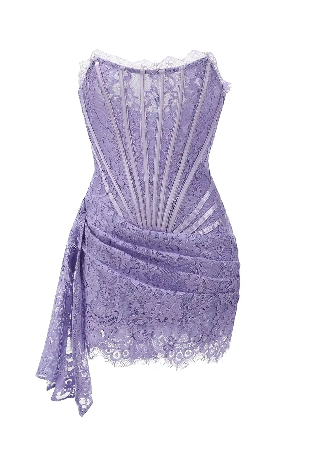 Purple Lace Corset Mini Dress