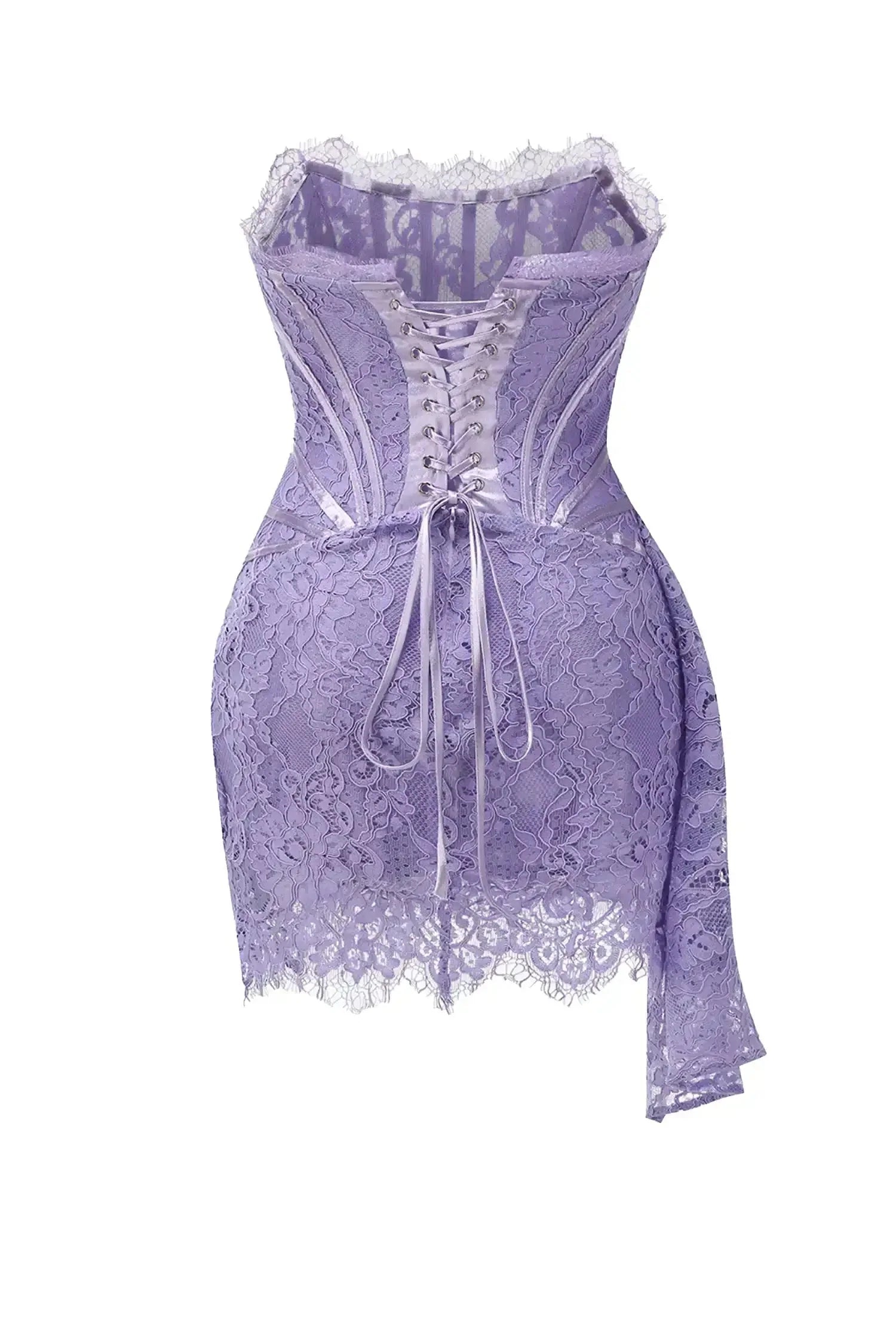 Purple Lace Corset Mini Dress