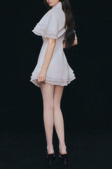 Trim Shirt Mini Dress in White