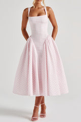 Midi Dress - Blush Gingham