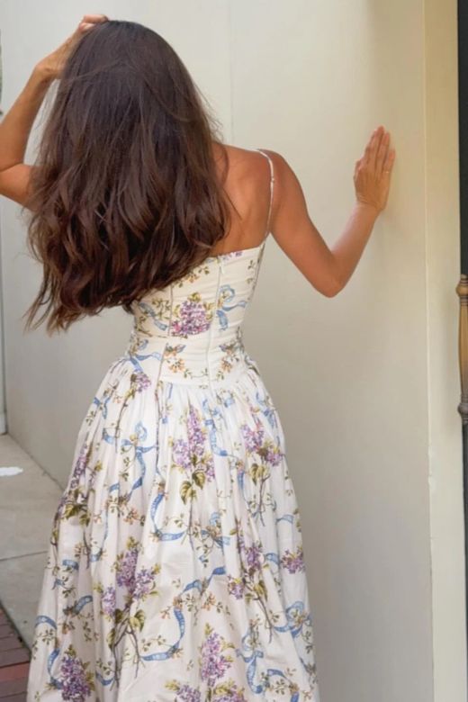 Midi Dress - White Floral