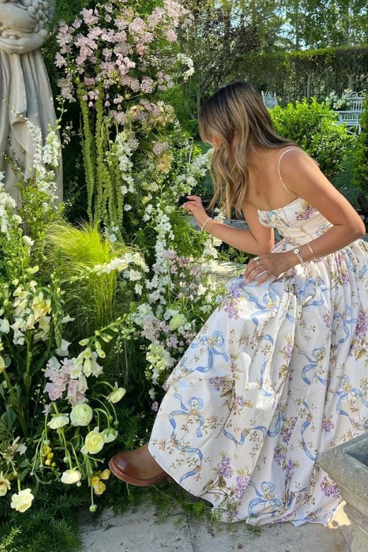 Midi Dress - White Floral