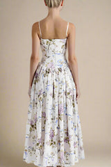 Midi Dress - White Floral
