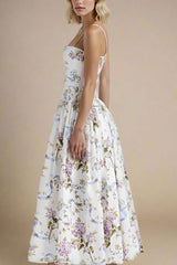 Midi Dress - White Floral