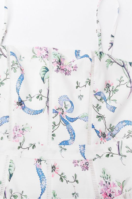 Midi Dress - White Floral