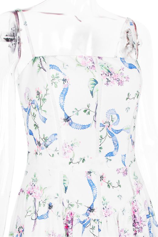 Midi Dress - White Floral