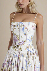 Midi Dress - White Floral
