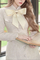 Large Feather Blazer Mini Dress in White