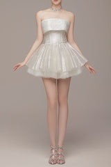 Mesh Mini Dress in Apricot