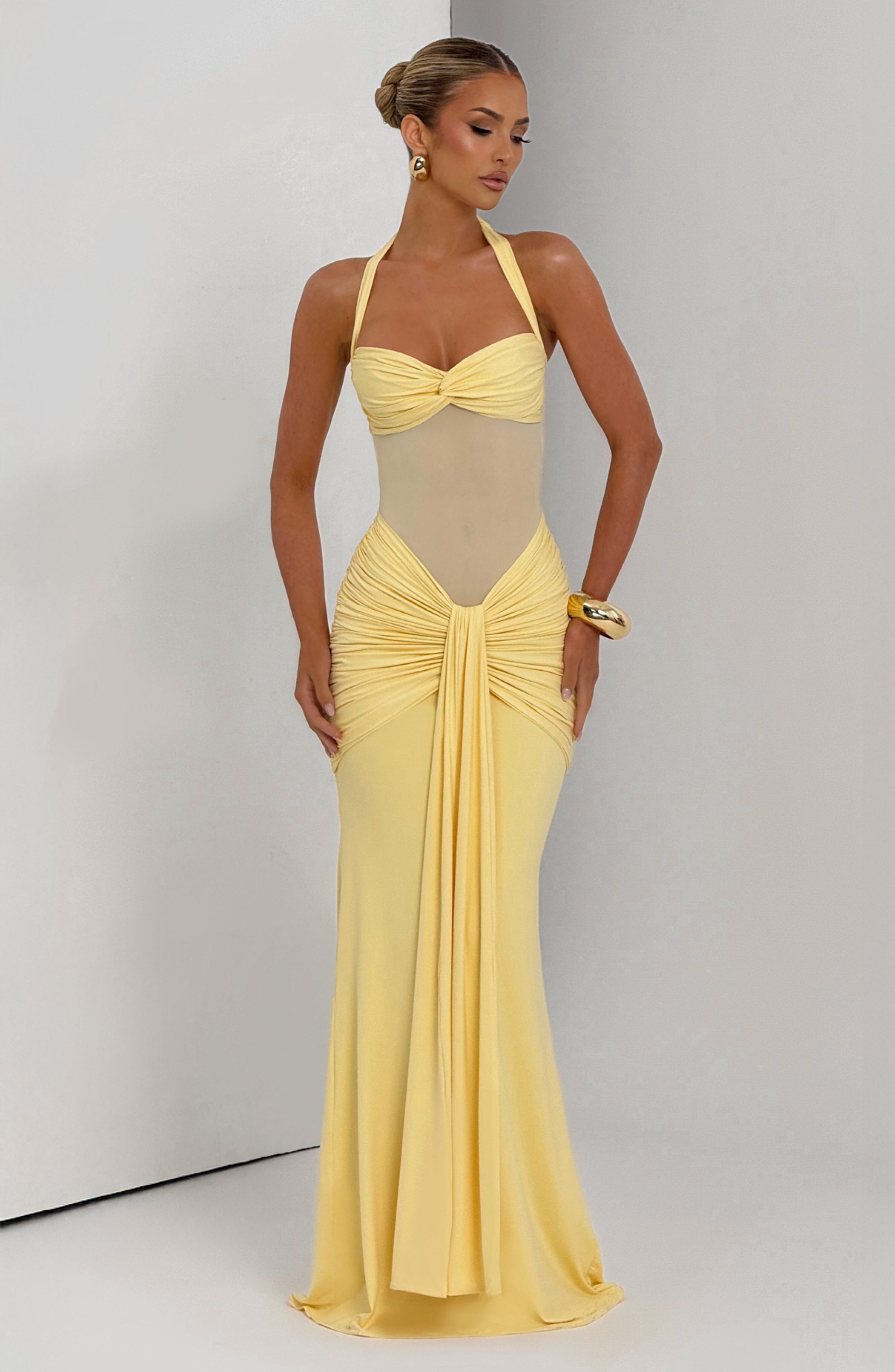 Bandage Maxi Dress - Lemon