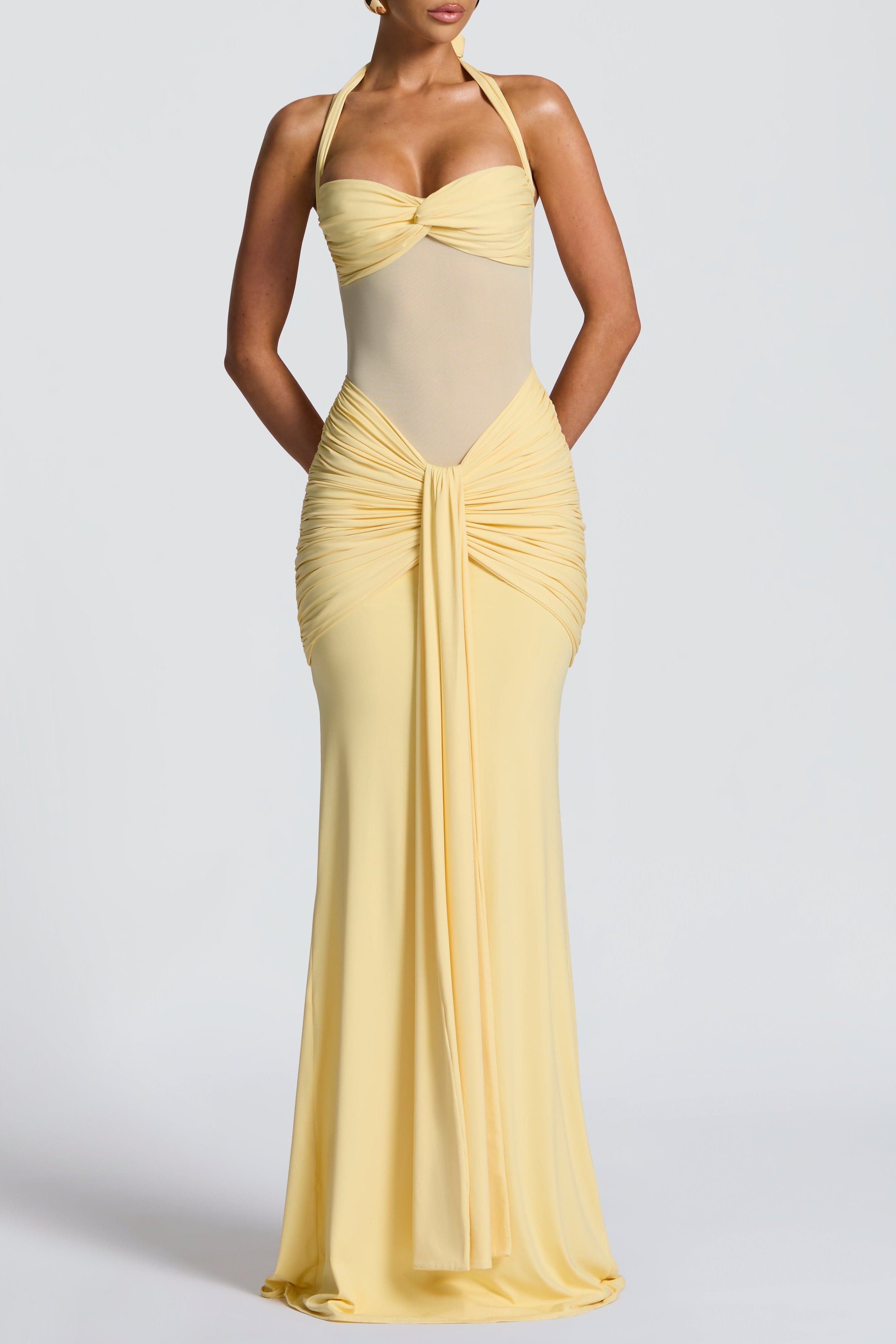 Bandage Maxi Dress - Lemon