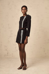 Crystal Embellishment Side Skirt & Top Set