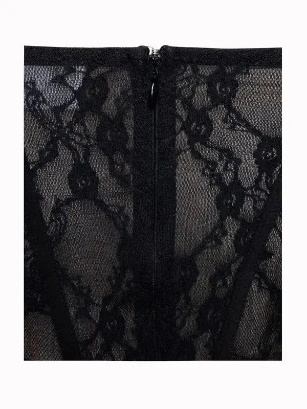 Black Lace Corset Maxi Dress